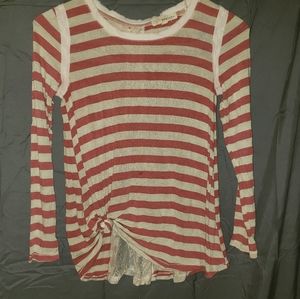 long sleeve shirt with lace back